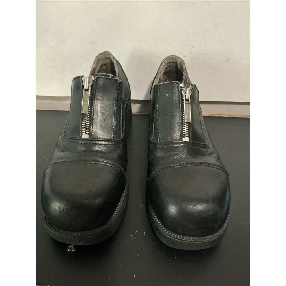 Harley-Davidson Alternator 82012 Black Leather Zip Biker Shoes Women 8.5